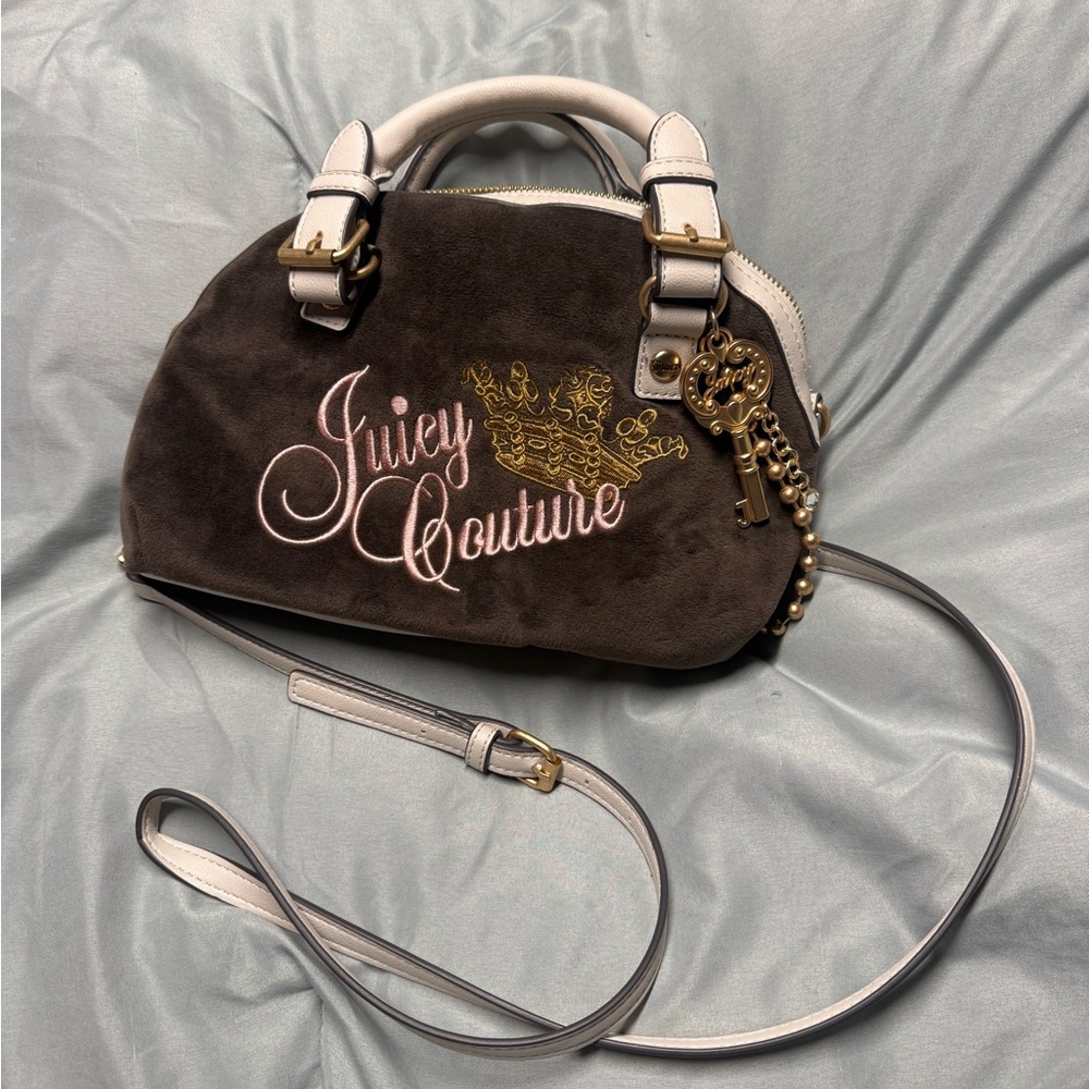 Juicy Couture Brown and White The Key To Juicy Handbag